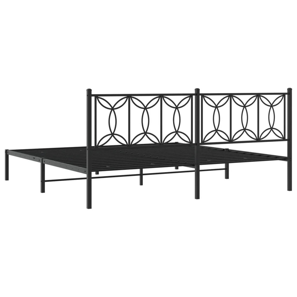 vidaXL Giroletto con Testiera in Metallo Nero 193x203 cm
