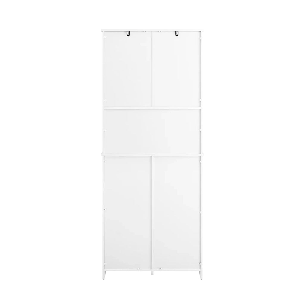 Mobile alto con 2 cesti portabiancheria da bagno, Armadio da terra, Bianco 70x37x170cm BZR150-W