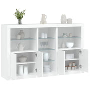 Credenza con Luci LED-Buffet-Armadio da cucina Bianca 162x37x100 cm 379513