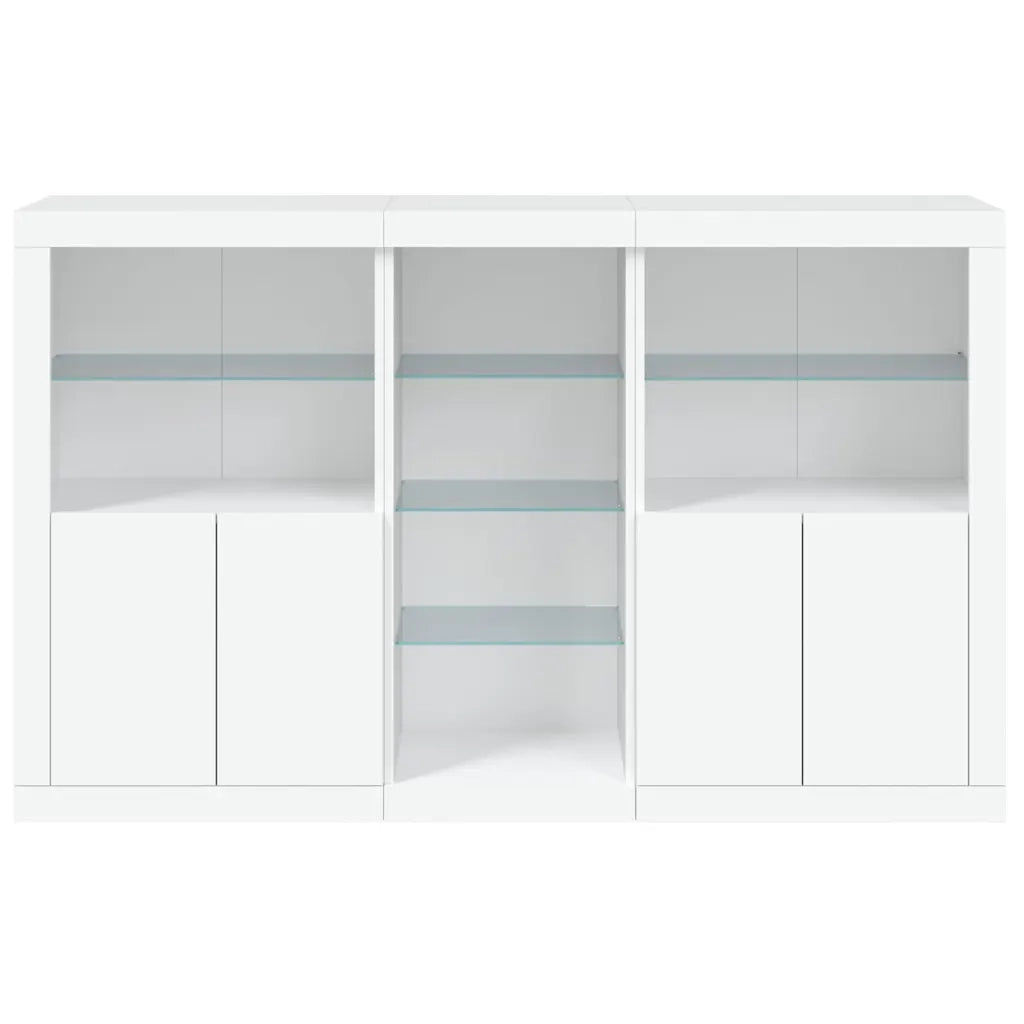 Credenza con Luci LED Bianca 162x37x100 cm