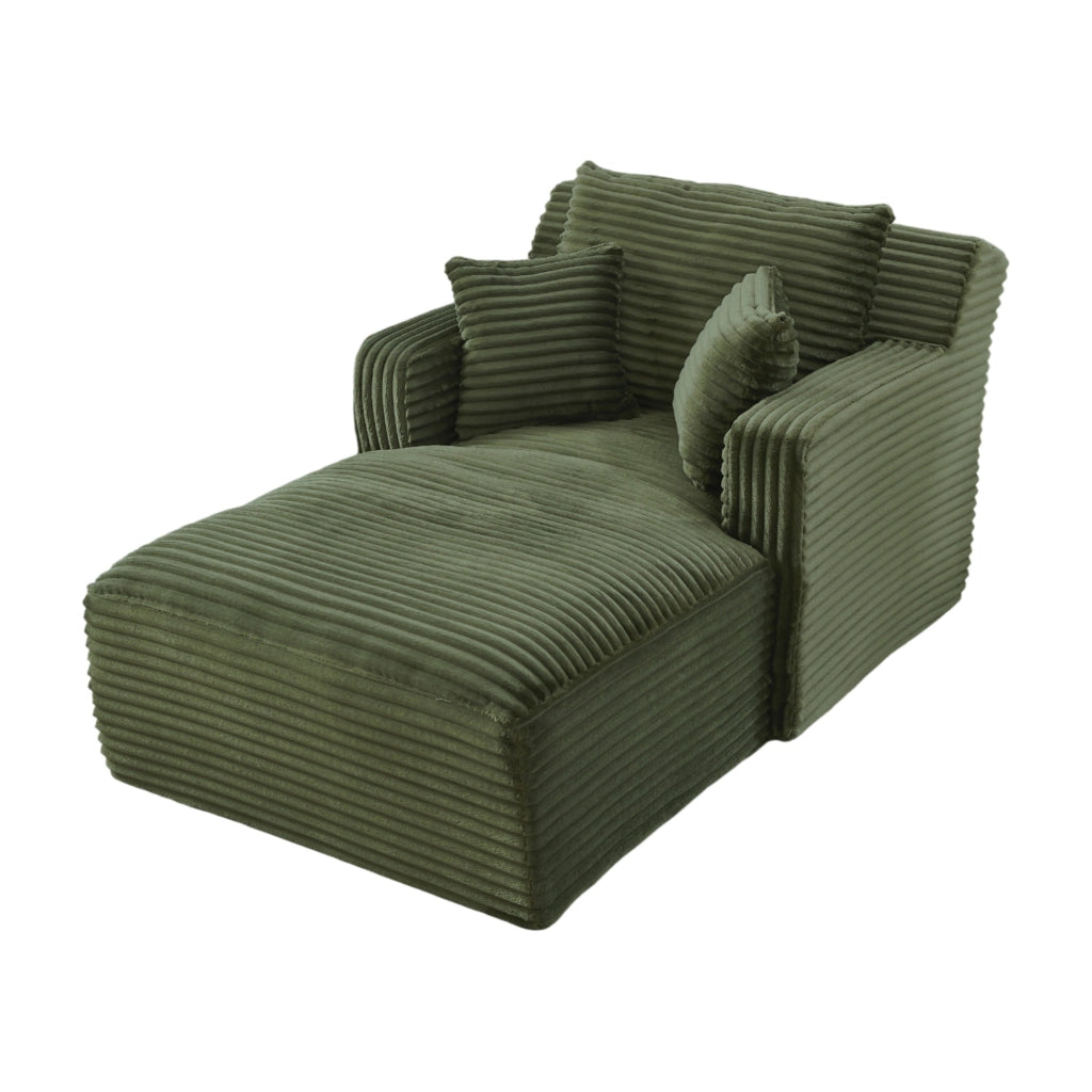 DIVANO Chaise longue in velluto a coste verde