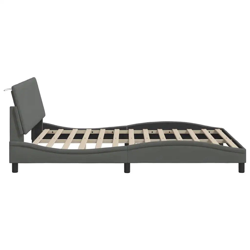 Giroletto senza Materasso Hanko Grigio Scuro 160x200 cm Tessuto 3310399