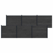 Pannello di Recinzione 6 pcs WPC e Alluminio Nero 3429479