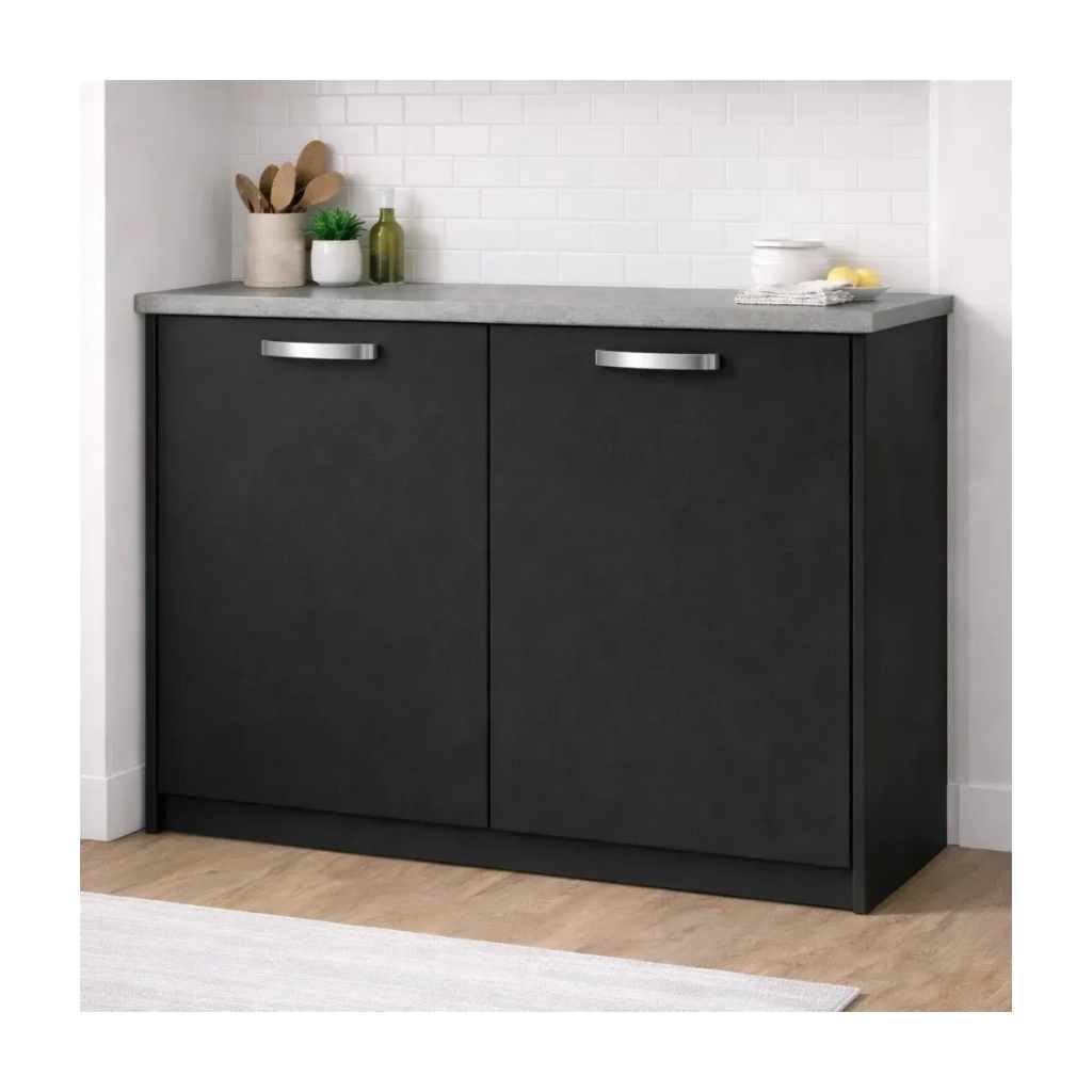 Anta per mobili in Legno nobilitato Compresa di Maniglia 90x30 Nero