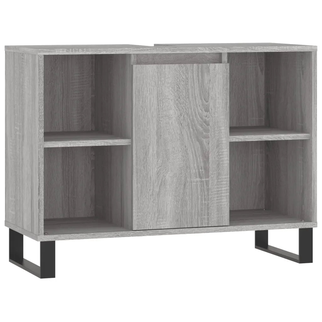 Set Mobili da Bagno 3 pz Grigio Sonoma in Legno Multistrato 3190313