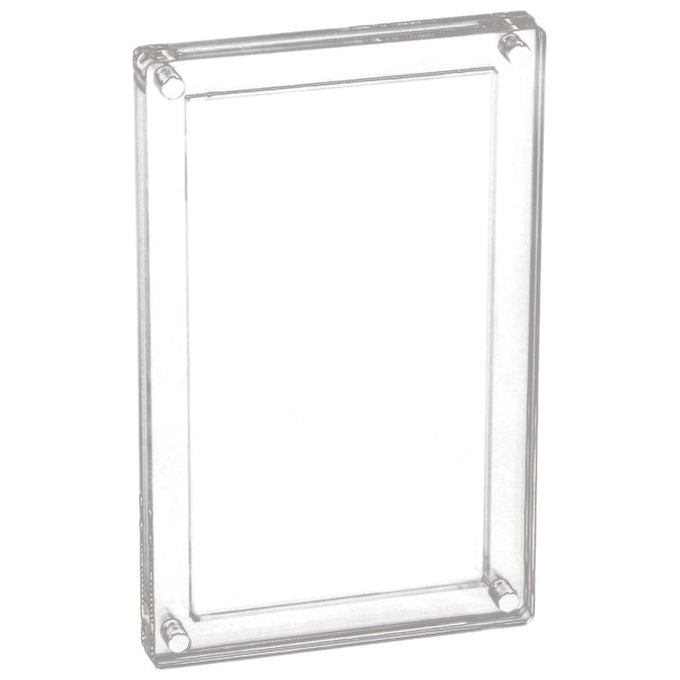 The Acrylic Box distributore acrilico bustine carte, 3 scomparti, chiusura magnetica, espositore collezionabili, 23,6x21,4x15,6 cm