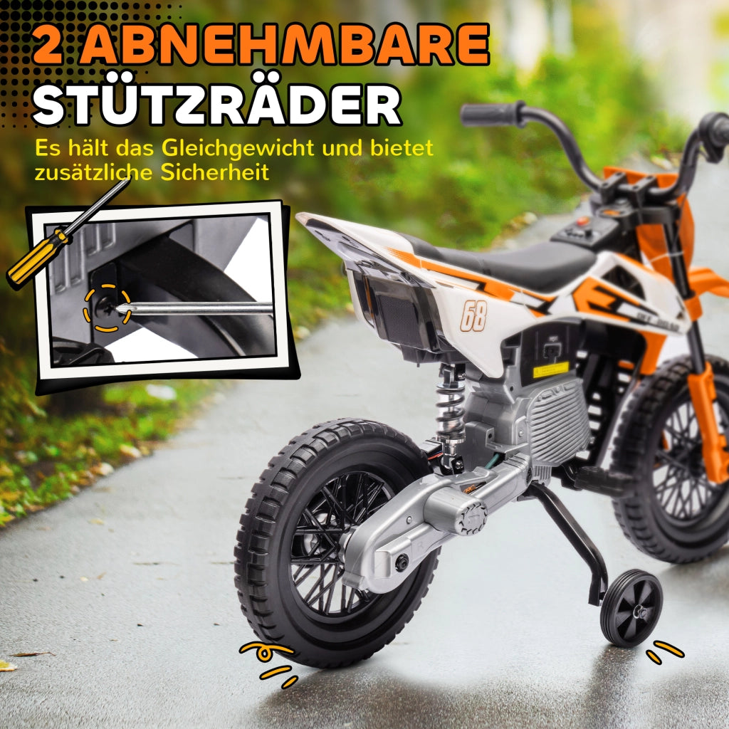 Motocicletta Elettrica per Bambini ¨C Zephmum ¨C 12V, Arancione