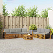 Set divani con cuscino 8 pcs Grigio Naturale e Chiaro