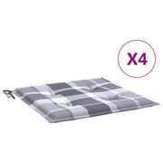 Cuscini per Sedia 4 pz | Cuscini per sedie a Quadri Grigi 50x50x4 cm Tessuto Oxford