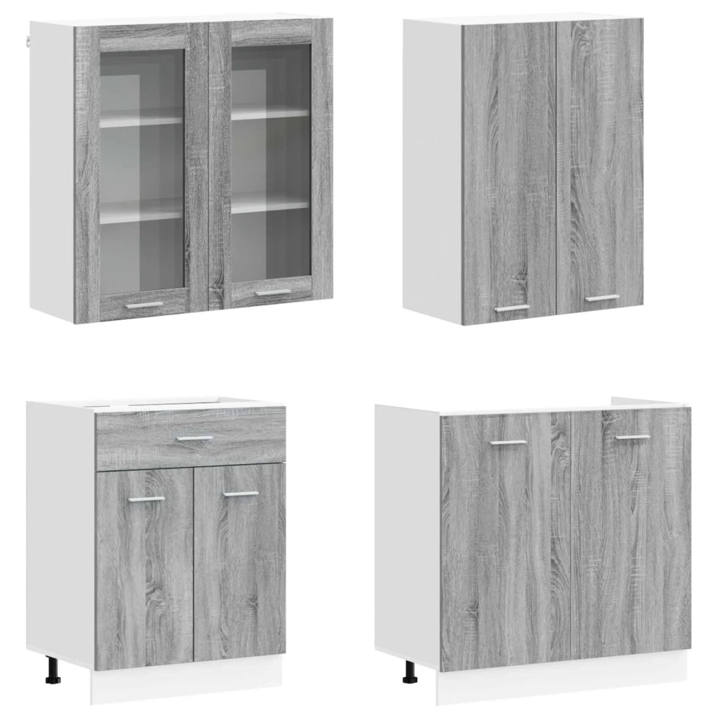 Unità Cucina LYON 4 pcs Sonoma grigio Legno ingegnerizzato 3438360