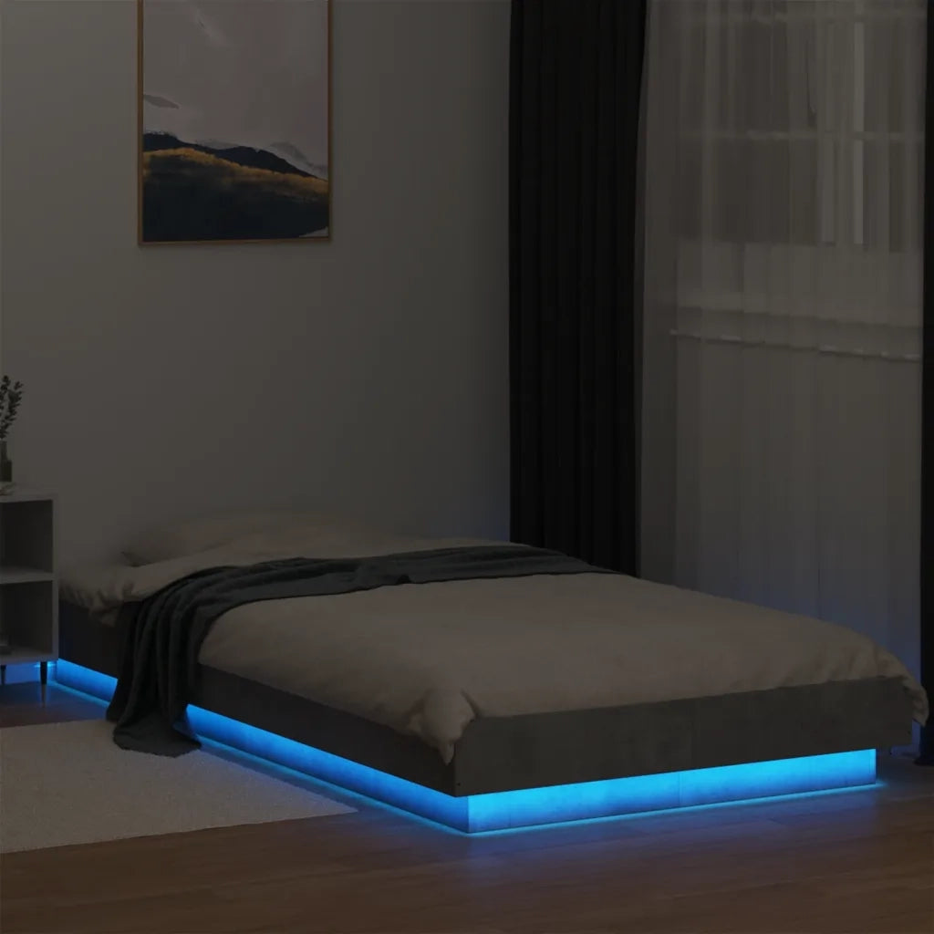 Giroletto Luci LED Grigio Cemento 90x190cm in Legno Multistrato 3281150