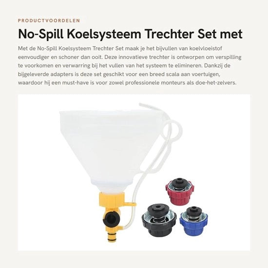 Set di Trappole per Radiatore con 3 Adattatori - Sistema di Raffreddamento Spill-Proof per Liquido Refrigerante