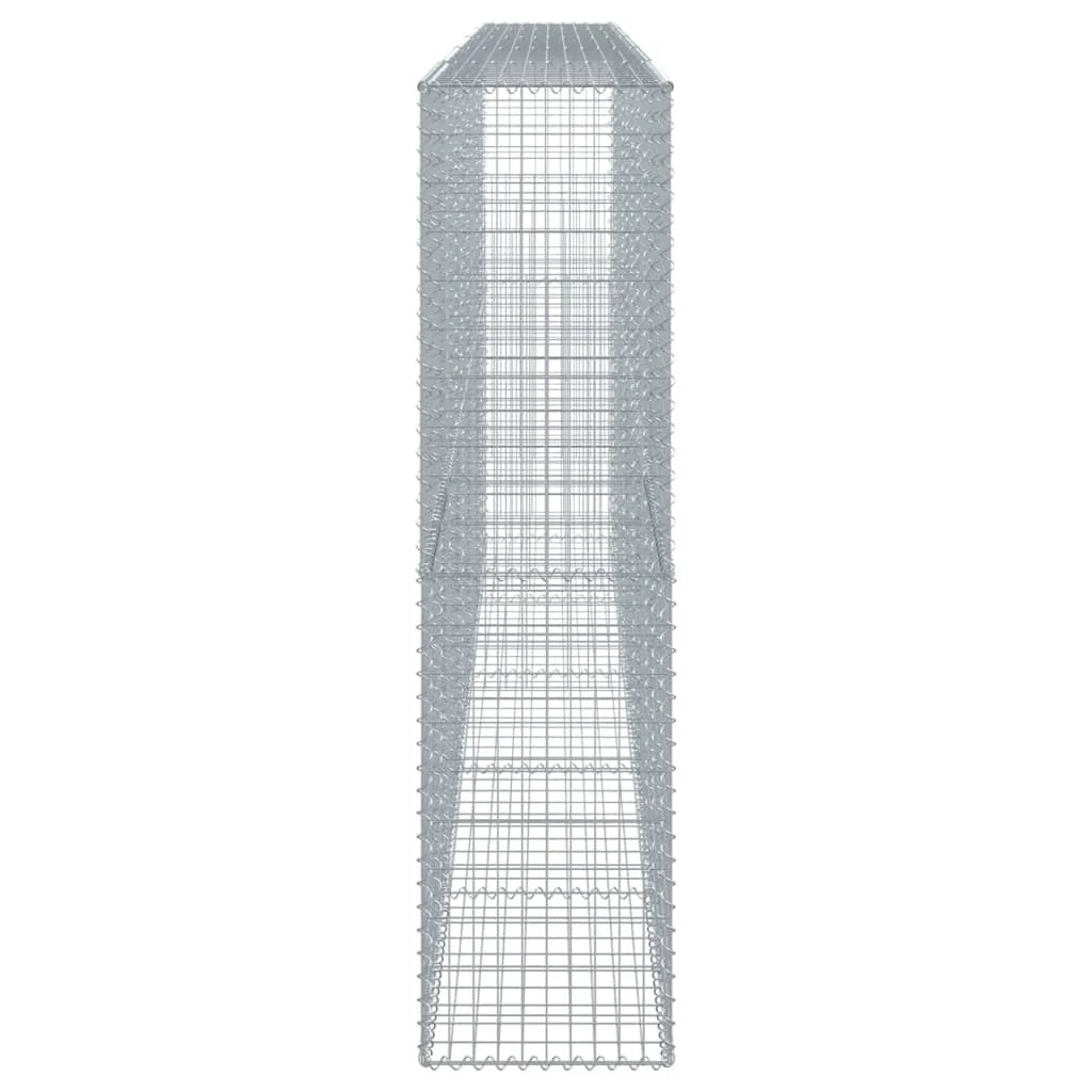 Gabbione recinto a gabbia muro di contenimento con coperchio 500 x 50 x 200 cm ferro zincato argento 02_0040175