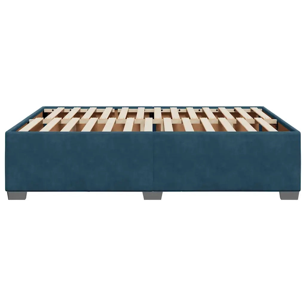 Letto matrimoniale | Letto per adulti | Giroletto Blu 140x190 cm in Velluto