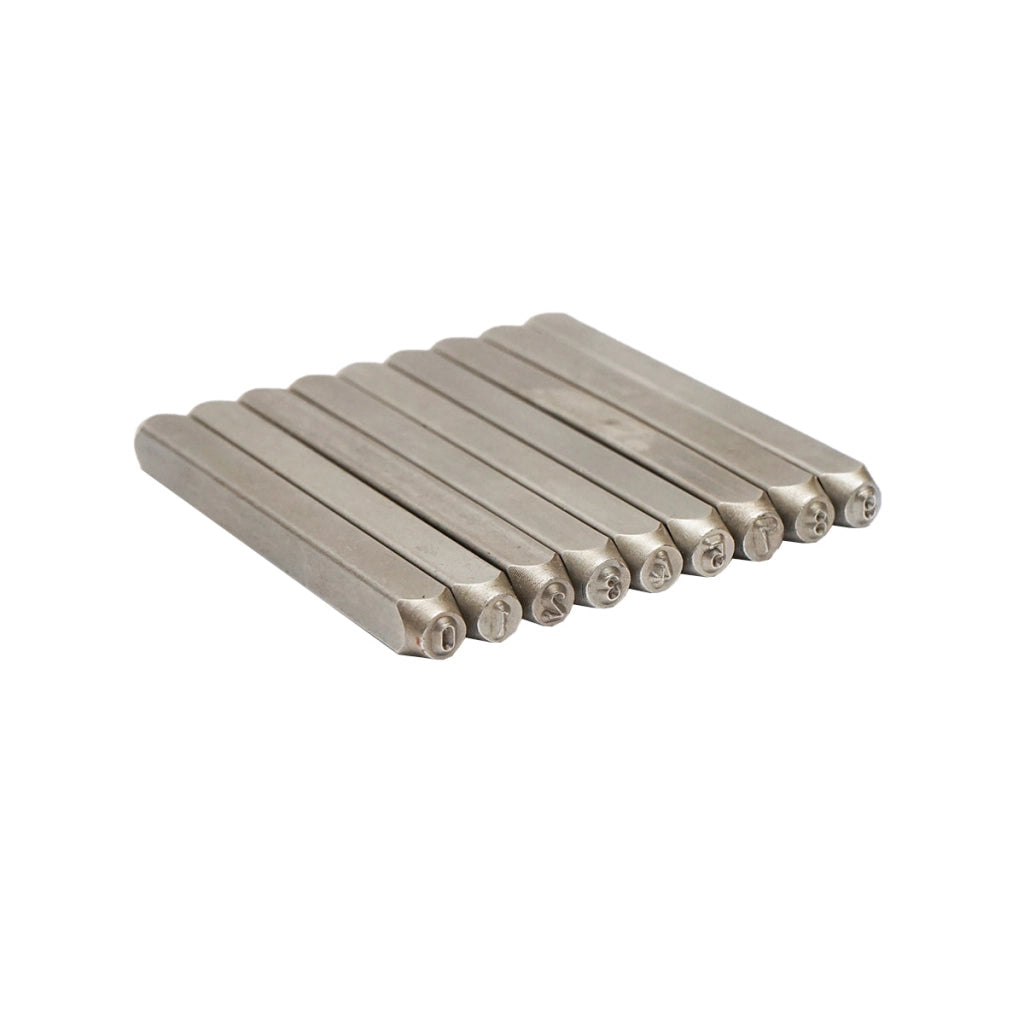 Set di 9 punzoni con numeri da 0 a 9 – altezza caratteri 3 mm