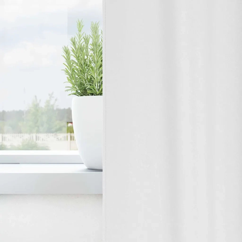 Tende Oscuranti | Tende Blackout con Anelli 2 pz Bianco Puro 175 x 140 cm