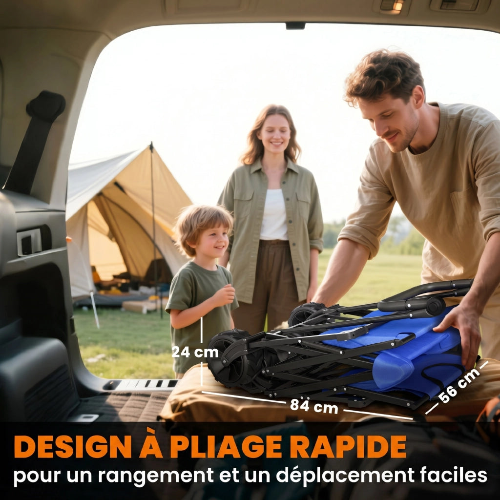 Carrello Pieghevole Trasporto ¨C Zephmum ¨C Nero Blu Acciaio
