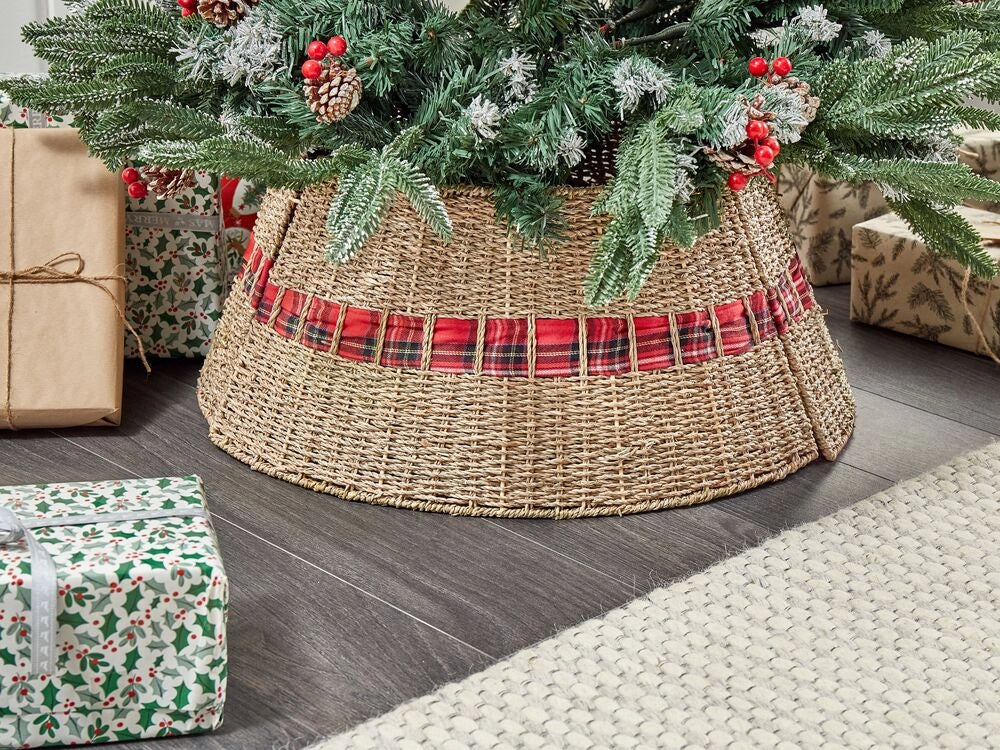 Copribase per Albero di Natale realizzato a mano rotondo ⌀ 60 naturale stile Boho Rotondo Accessori natalizi