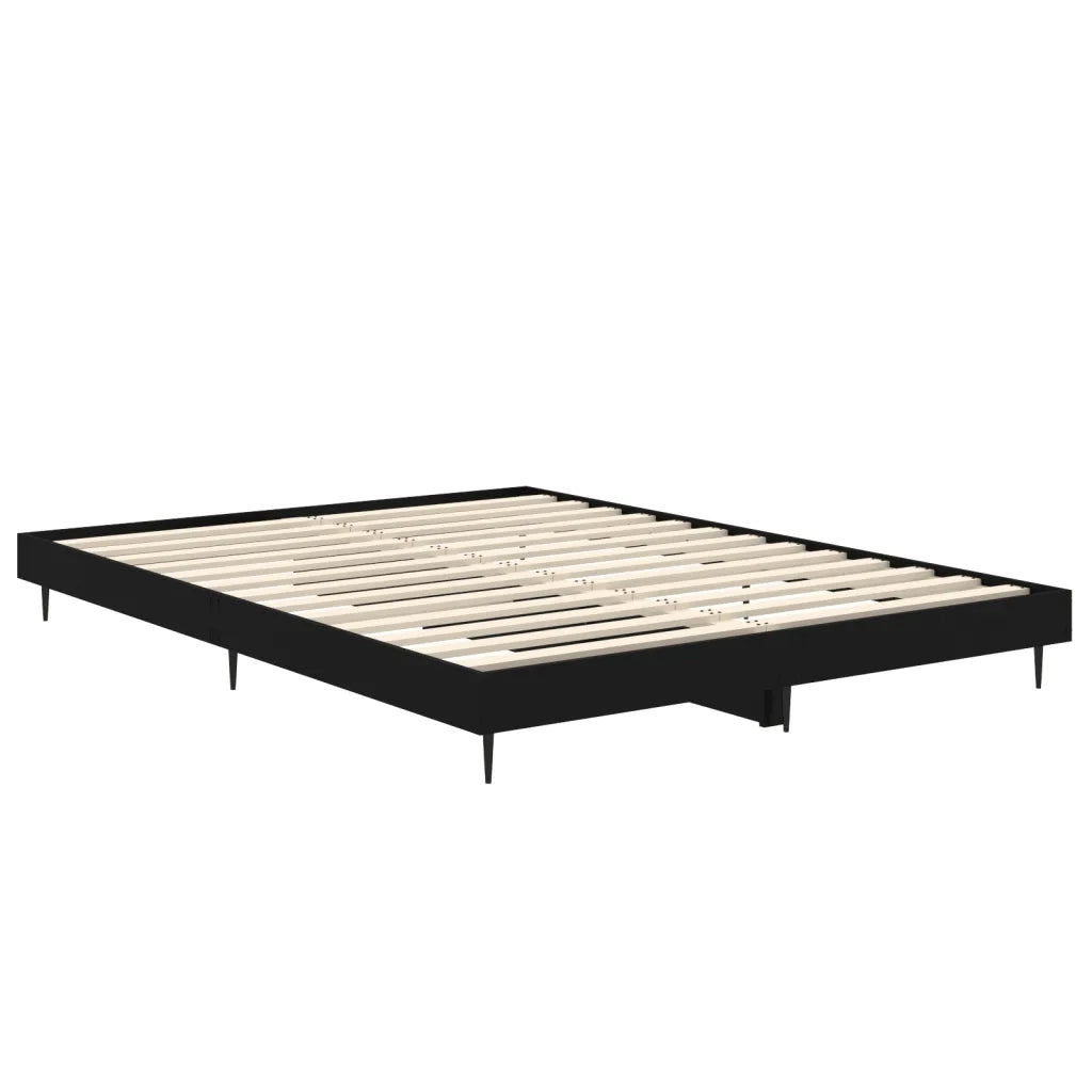 Letto matrimoniale | Letto per adulti | Giroletto Nero 135x190 cm in Legno Multistrato