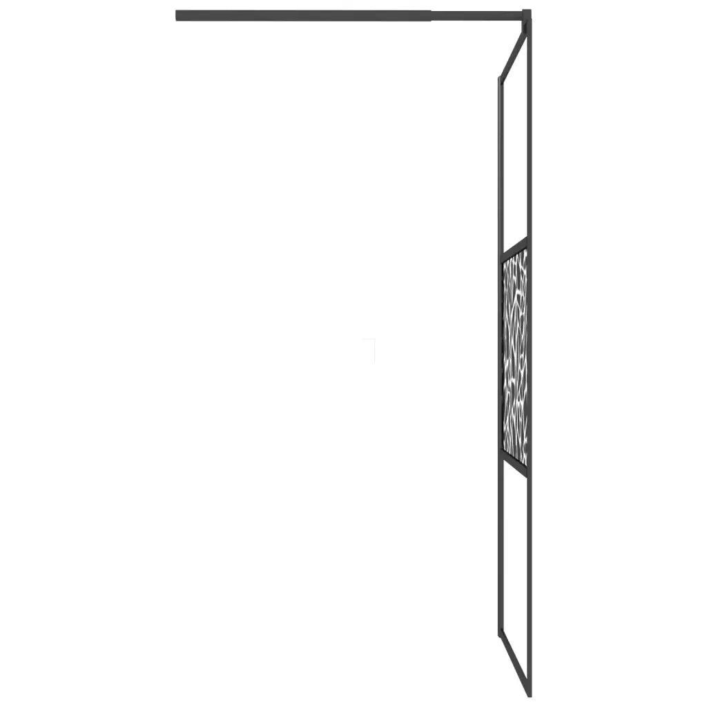 Parete Doccia Walk in 100x195 cm Vetro ESG Design Pietre Nero cod mxl 69333