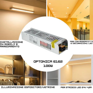 Alimentatore sottile 100w 24v in metallo per strisce led