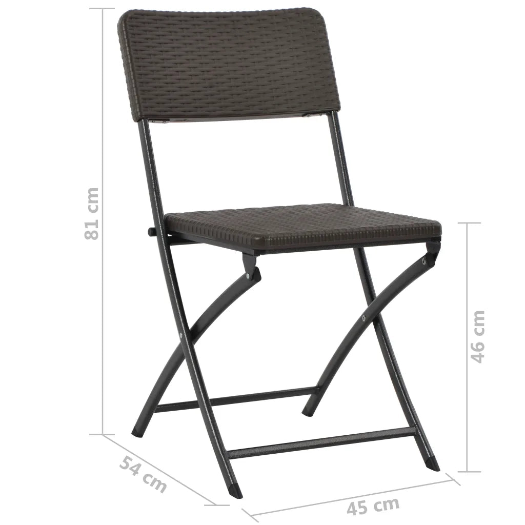 Sedie da Giardino Pieghevoli 2 pz in HDPE e Acciaio Marroni 44551