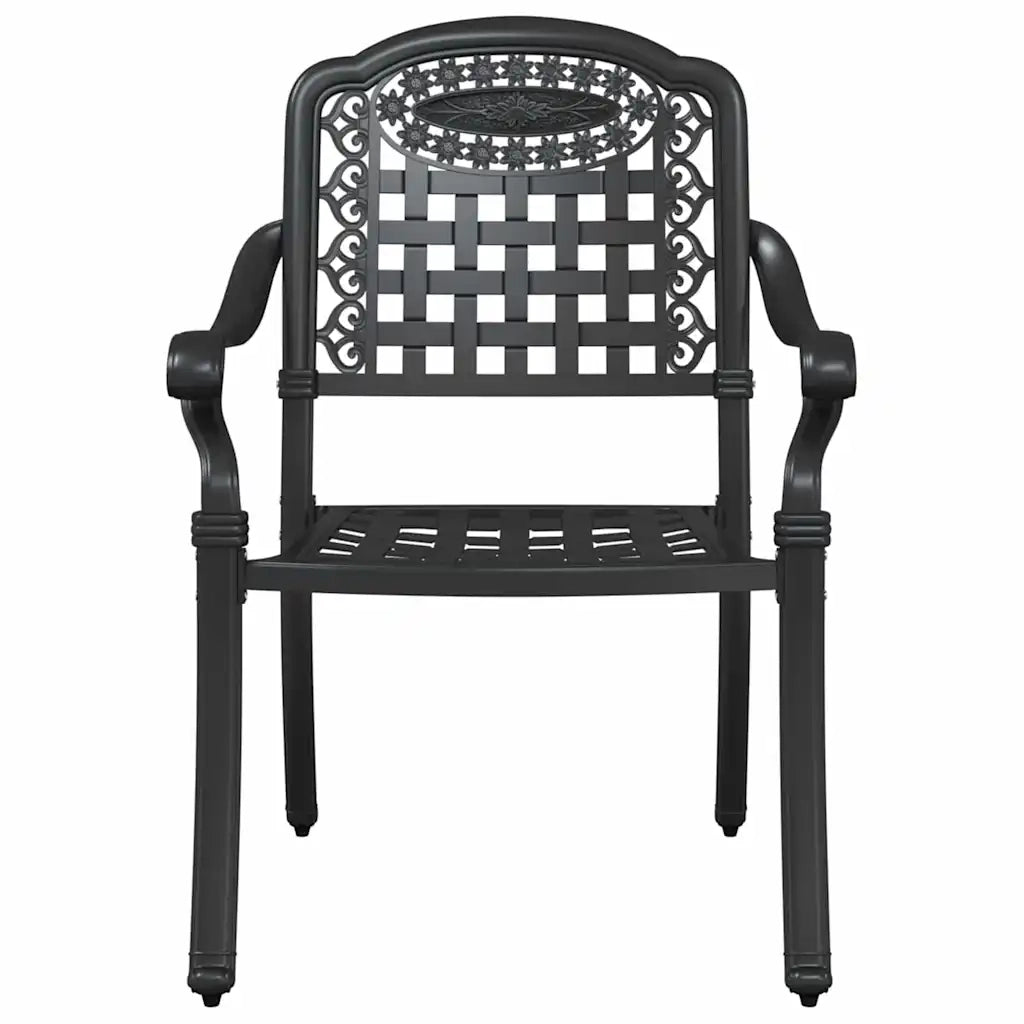 Sedia da Giardino 2 pz | Sedie da Esterno Nero 55 x 56,5 x 91cm Alluminio