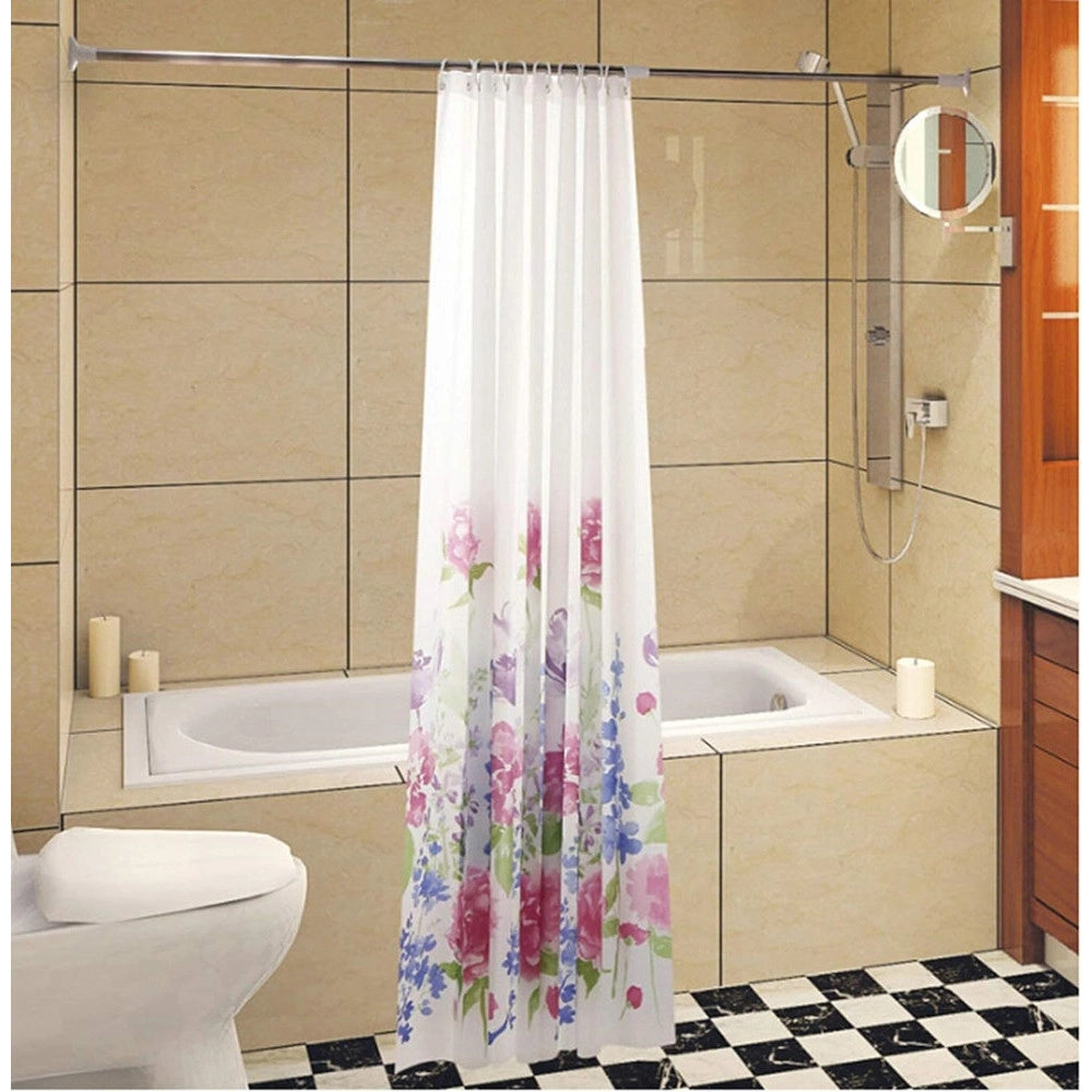 Trade Shop - Tenda Per Doccia Bagno Stampa Garden Fiori Floreale 240x200cm Con 12 Ganci 87570 -