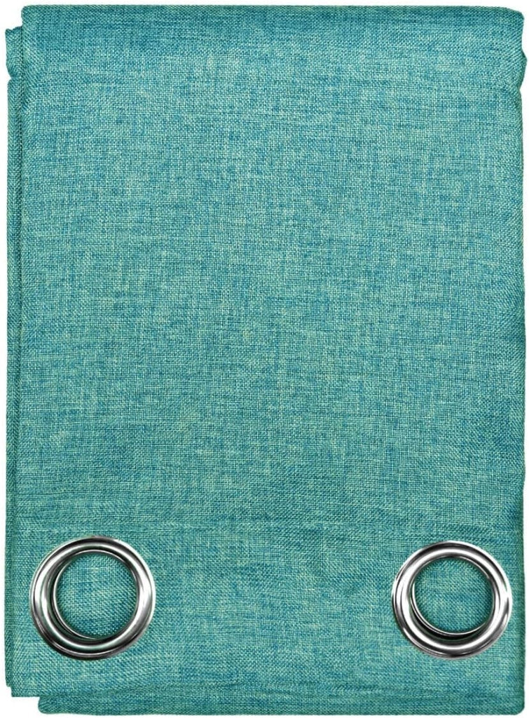 Tenda Porta Finestra Azzurro 140x280 cm Tessuto Semitrasparente Coprente Occhielli Acciaio