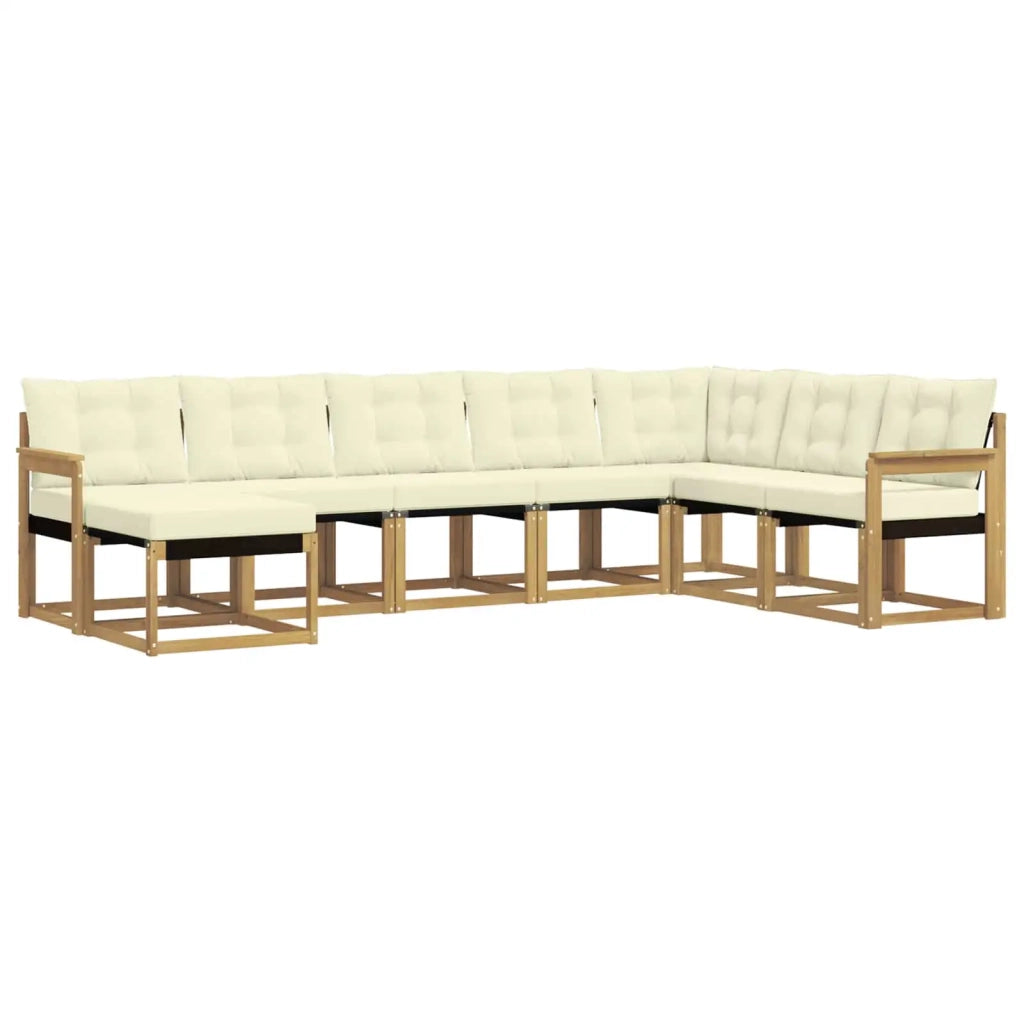 Set di divani da esterno 8 pz Bianco e Crema 3389756