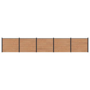Pannello di Recinzione 5 pcs WPC e Alluminio Marrone