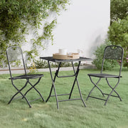 Set da Pranzo per Giardino 3pz Rete Metallica Espansa Antracite cod mxl 37568