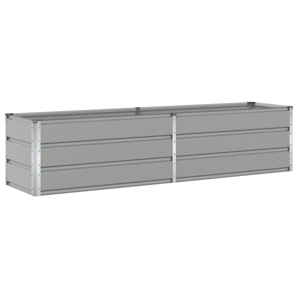 Fioriera da esterno dal design moderno 195 x 50 x 45 cm versatile in acciaio zincato grigio chiaro codice 02_0059198.