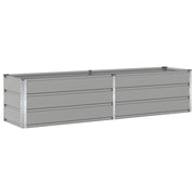 Fioriera da esterno dal design moderno 195 x 50 x 45 cm versatile in acciaio zincato grigio chiaro codice 02_0059198.