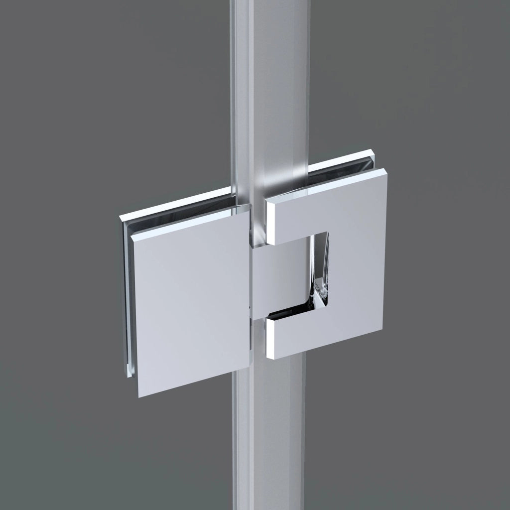 Box doccia 100 cm anta singola ad UN BATTENTE per nicchia H200 cm cristallo anticalcare trasparente 6mm profilo CROMATO