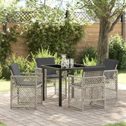 Set da Pranzo per Giardino 5 pcs Grigio chiaro polyrattan 3380637
