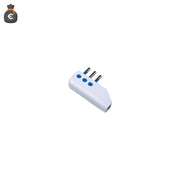 Alcapower Spina Elettrica 16A Bipasso 2P+T con Uscita Cavo a 90 Gradi, Adattatore per Impianti Civili Standard Italia 250V AC, Colore Bianco
