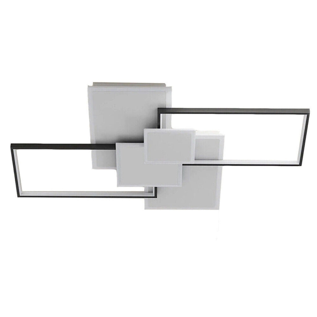 Plafoniera LED 83W Dimmerabile Bluetooth con App, 6640 Lumen, Soffitto Moderna Rettangolare, Telecomando Incluso, Luce Calda Naturale Fredda Regolabile, 270°