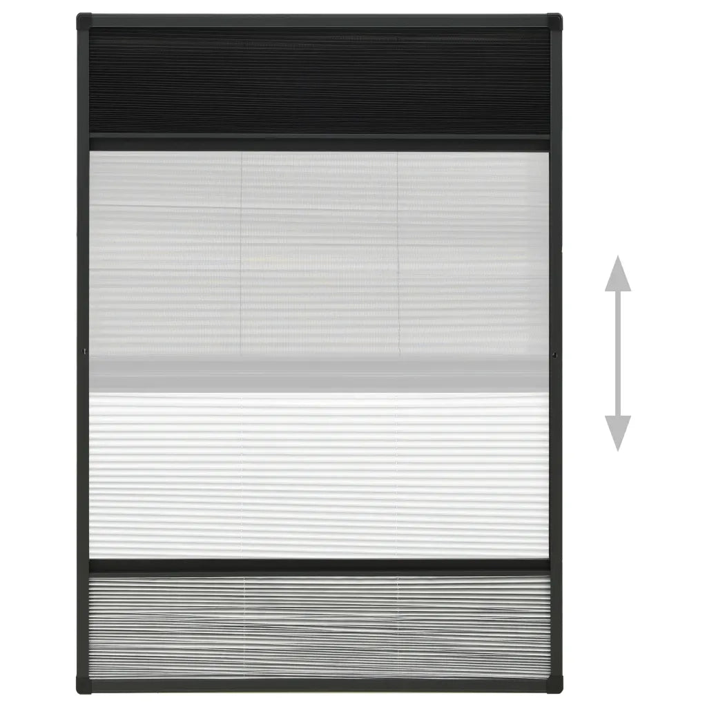Zanzariera Plissettata Finestra Alluminio 80x120 cm con Tendina cod mxl 56070