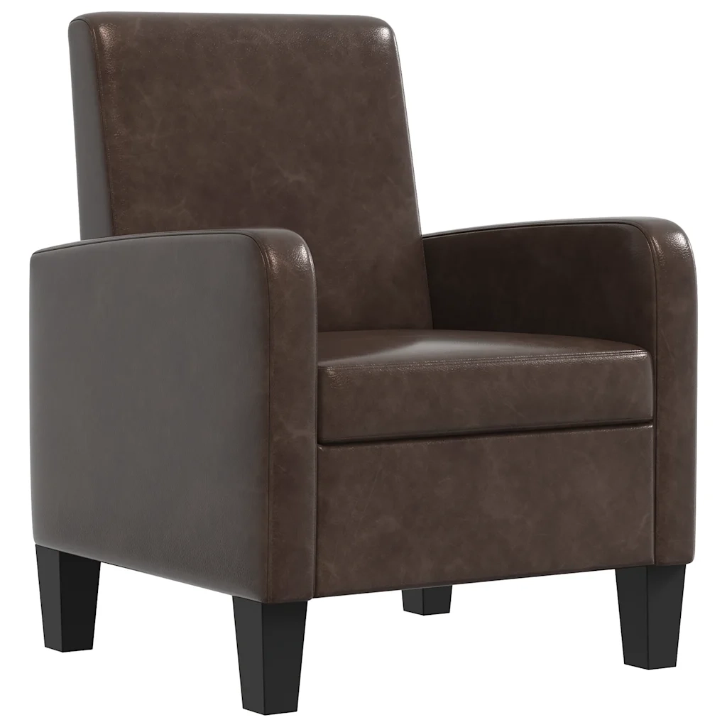 Poltrona-Divano Sedia-Poltroncina Marrone in Similpelle