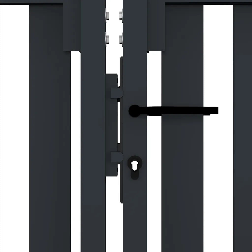 Cancello per Recinzione a doppia Porta in Acciaio 300x100 cm Antracite 146351