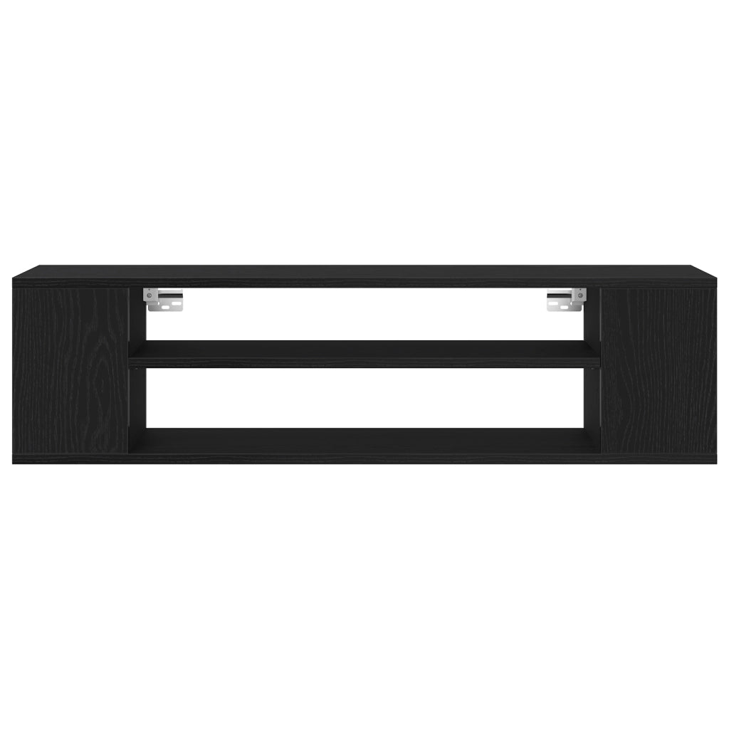 Mobile TV da parete  Nero Rovere 100x30x26,5 cm in legno ingegnerizzato