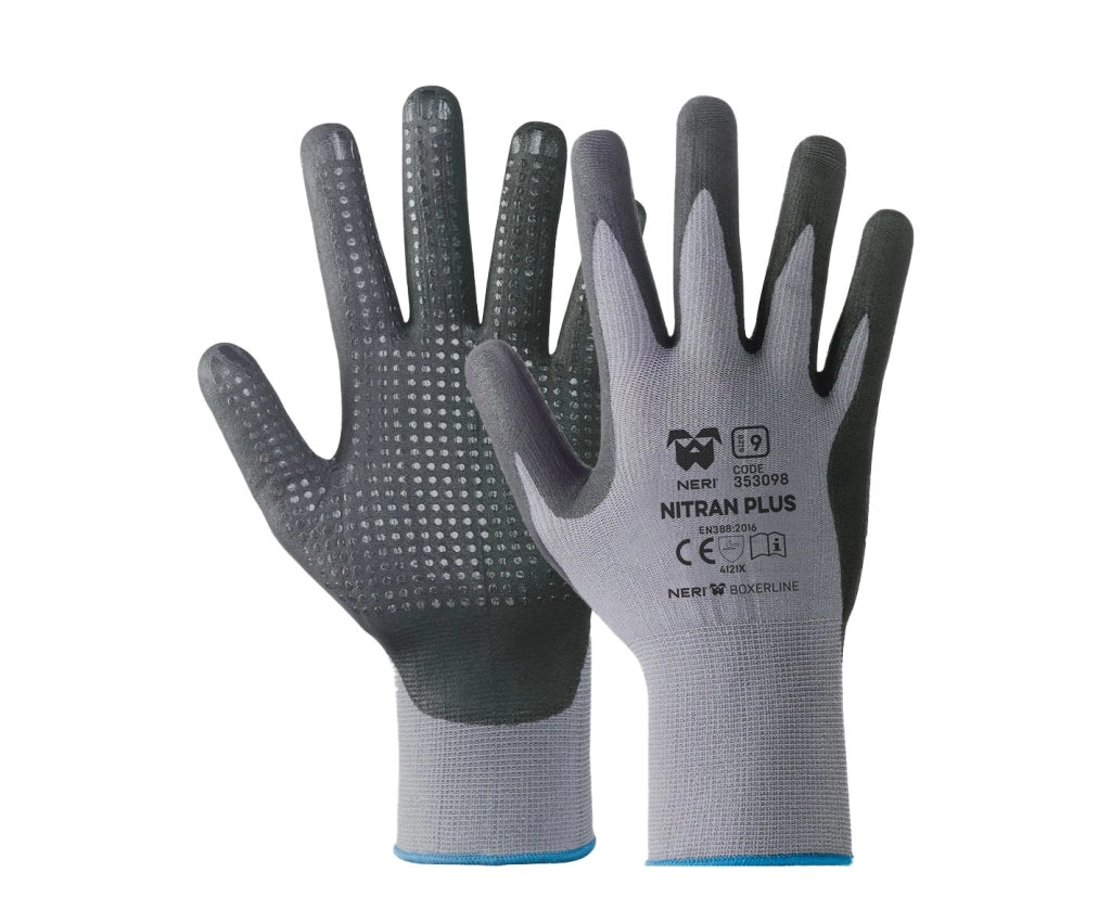 GUANTO PROFESSIONALE PUNTINATO 'NITRAL PLUS' NERI Tg. 9 - 12 paia- NERI
