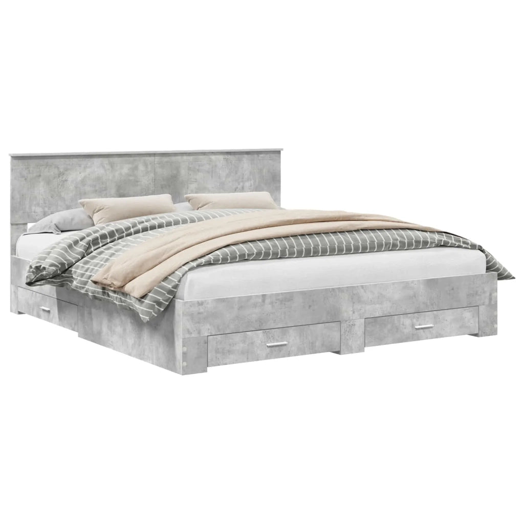 Struttura del letto con testiera Grigio cemento 180 x 200 cm 3410864