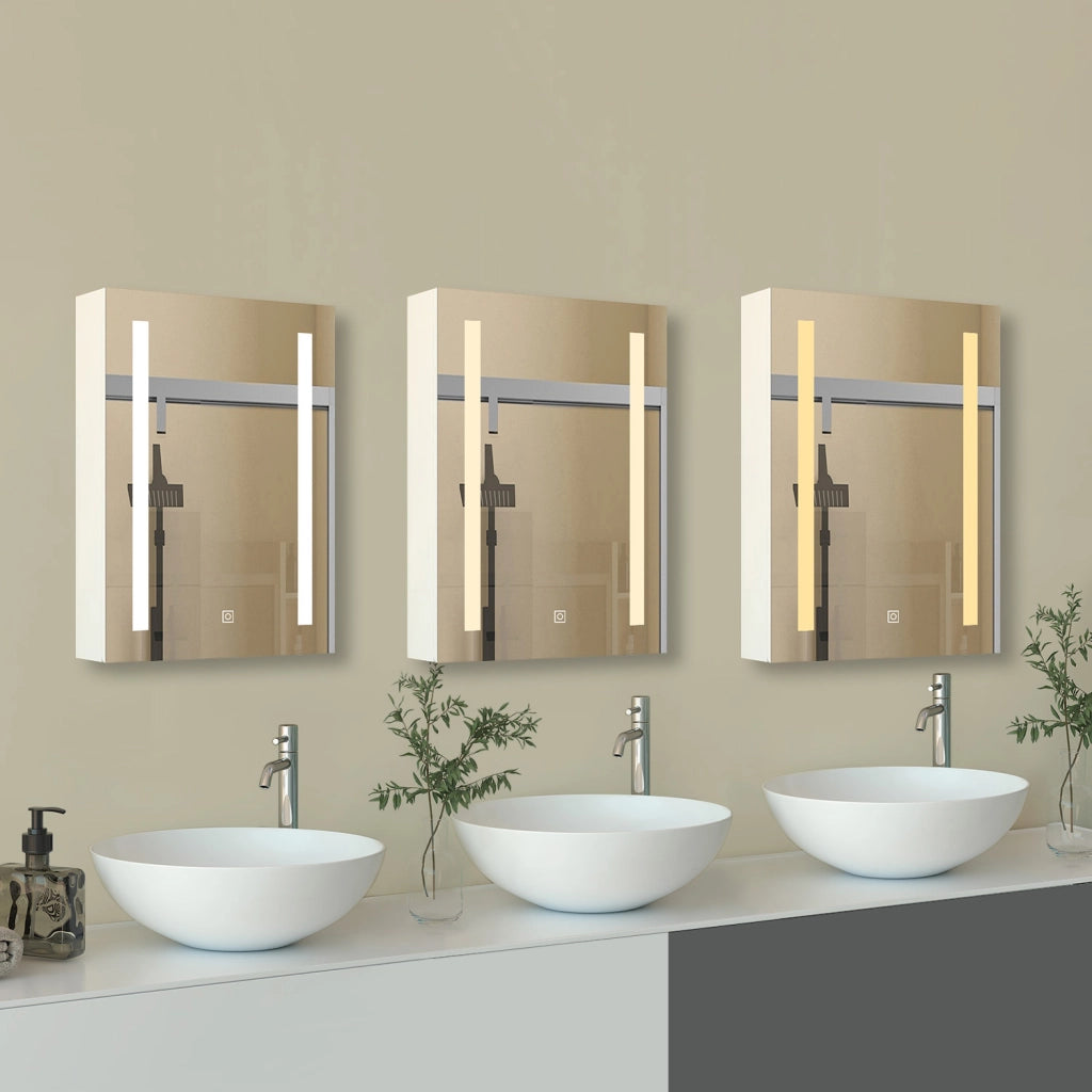 Armadietto a muro da Bagno con Specchio 50x70 cm, Bianco