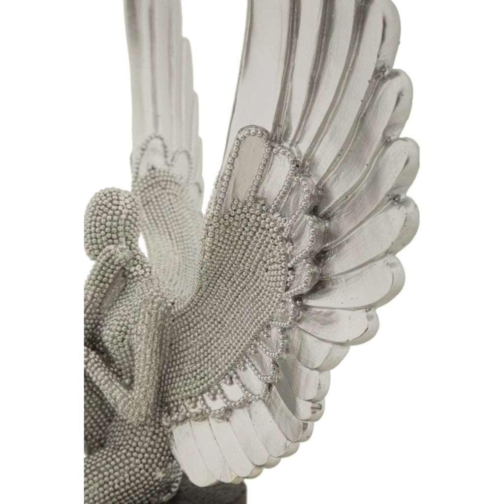 Scultura Fenice 1, Argento, Poliresina, 24x8x34 cm