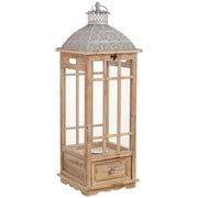 Lanterna in legno beige 23,5x23,5x69h cm