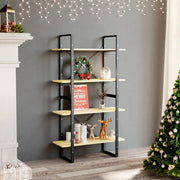 Libreria a 4 Ripiani 80x30x140 cm in Legno Massello di Pino 806462
