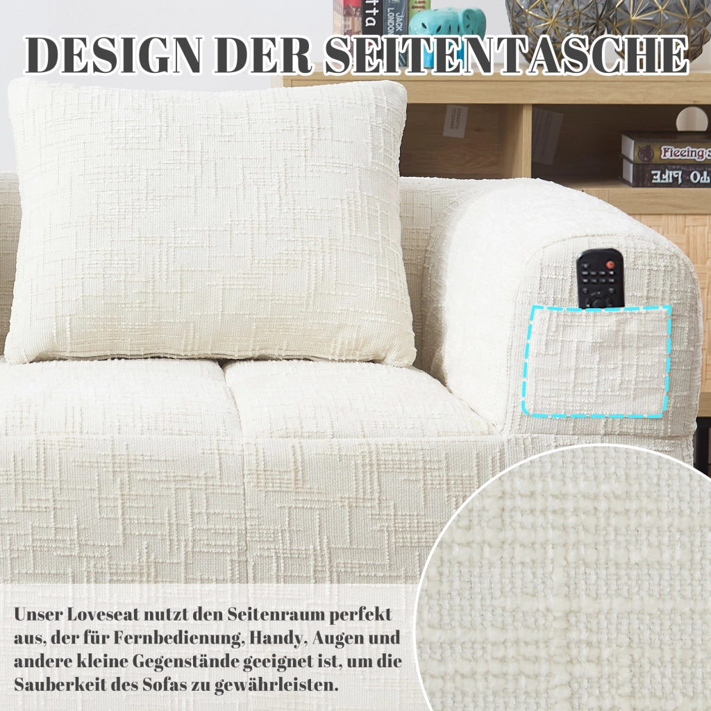 DIVANO Chaise Lounge 158x90x60 cm in Chenille Beige
