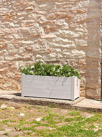 Fioriera da Giardino 100x42x40 cm in Polipropilene Trama 002 Snow Bianco Neve